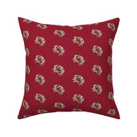 Maryland Crabs on red background - 3 Crabs per 12 inch width