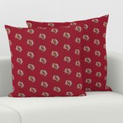 Maryland Crabs on red background - 3 Crabs per 12 inch width