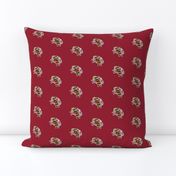 Maryland Crabs on red background - 3 Crabs per 12 inch width