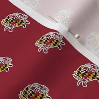 Maryland Crabs on red background - 4 Crabs per 12 inch width