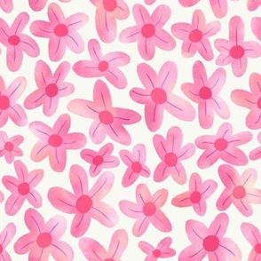 MEDIUM Modern Hand Drawn Textured Pink Hyacinth Spring Flower 