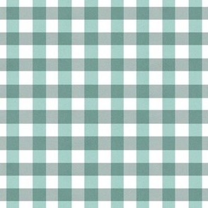 MEDIUM Softly Textured Green Abstract Gingham Check Square Grid Coordinate