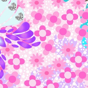 Shimmery Butterflies-Pretty Florals_hearts-Pretty Pink Wallpaper