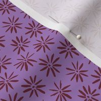Simple Circular Flower 2 tone small floral print in lilac and burgandy