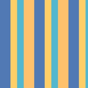 Oranges, yellows and blues stripes
