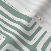 Modern Woven Coastal Brush Abstract Stripes Line Pattern White on Sage, Light Green, Shapes Beachy