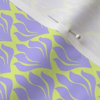 Modern Floral Ornament Lilac Neon Yellow - XS