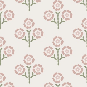 Penny light pink block print floral