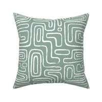 Rustic Modern Brush Abstract Pattern White on Sage Green