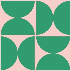 Semicircles - Pink and Green