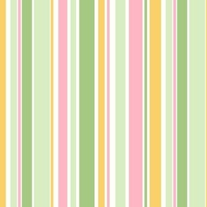 Pastel Pink, Green and White Geometric Modern Stripe