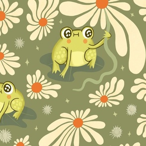 (L) Groovy Floral Frogs