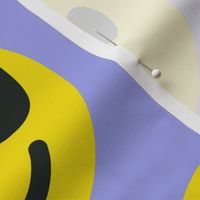 Smiley Emoji on Lilac Blue - L