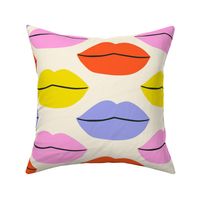 Lips Love Valentines Print in Bright Vibrant Colors -  Large