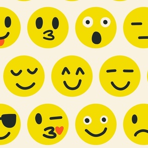 Smiley Emoji on White - L