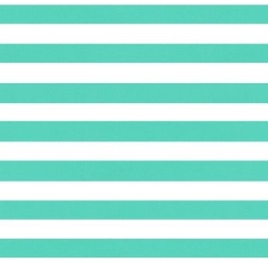 Softly Textured Bright Aqua Green and White Horizontal Stripes 