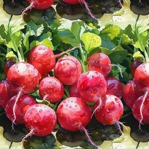 Watercolor Radishes