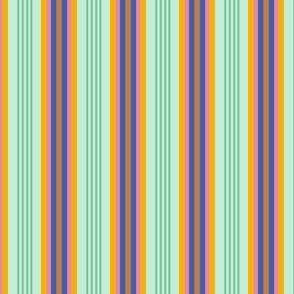 Bright colorful and fun vertical stripes small: aqua, yellow, pink and blue