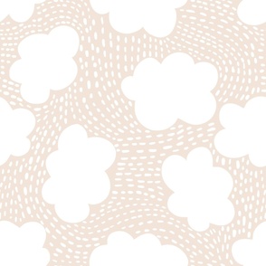 Large - Warm Minimalism Clouds - Up in the Sky - Earthy Neutral Nursery - Cloudy Sky - Light Tan