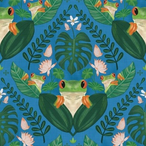 Big Froggy Foliage Fiesta with lots of Green and Blue Colour and Texture
