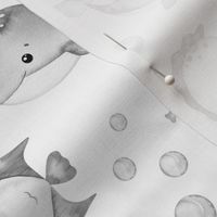 Sea Life Ocean Animals Baby Nursery Design 2 Gray