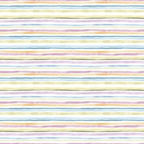 Watercolor Stripes / Horizontal / White / Small