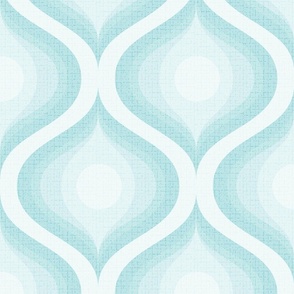 Groovy swirl wallpaper retro aqua white turquoise ombre 12 large wallpaper scale by Pippa Shaw