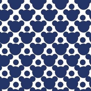 Subtle Overlapping Polka Dots in Indigo Blue
