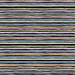 Watercolor Stripes / Horizontal / Black / Small