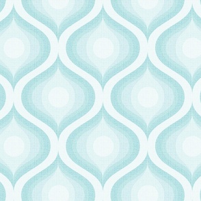 Groovy swirl wallpaper retro aqua white turquoise ombre 8 medium large wallpaper scale by Pippa Shaw