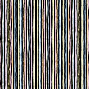Watercolor Stripes / Vertical / Black / Small