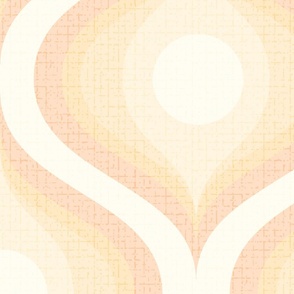 Groovy swirl wallpaper retro peach white apricot ombre 24 jumbo wallpaper scale by Pippa Shaw