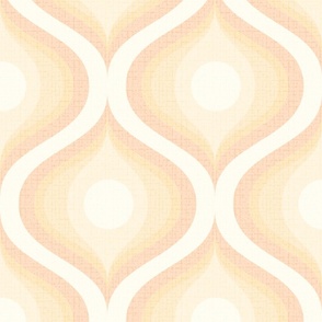 Groovy swirl wallpaper retro peach white apricot ombre 12 large wallpaper scale by Pippa Shaw