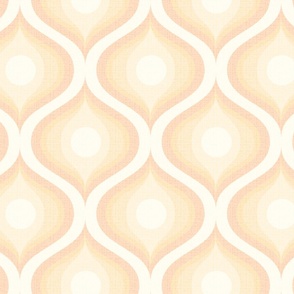 Groovy swirl wallpaper retro peach white apricot ombre 8 medium large wallpaper scale by Pippa Shaw