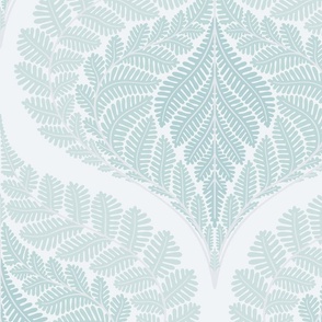 forest fern damask in tonal neutral grey blue jumbo wallpaper scale 24 by Pippa Shaw