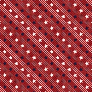 Mini Micro // Fourth of July Plaid Stars and Stripes - Red