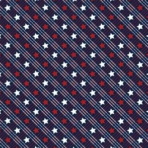 Mini Micro // Fourth of July Plaid Stars and Stripes - Blue