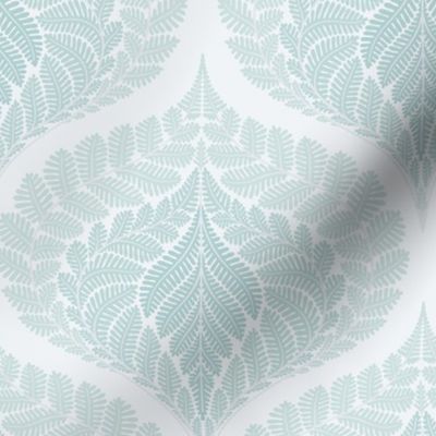 forest fern damask in tonal neutral grey blue medium large wallpaper scale 8 by Pippa Shaw