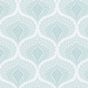 forest fern damask in tonal neutral grey blue medium large wallpaper scale 8 by Pippa Shaw