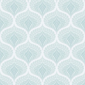 forest fern damask in tonal neutral grey blue medium wallpaper scale 6 by Pippa Shaw