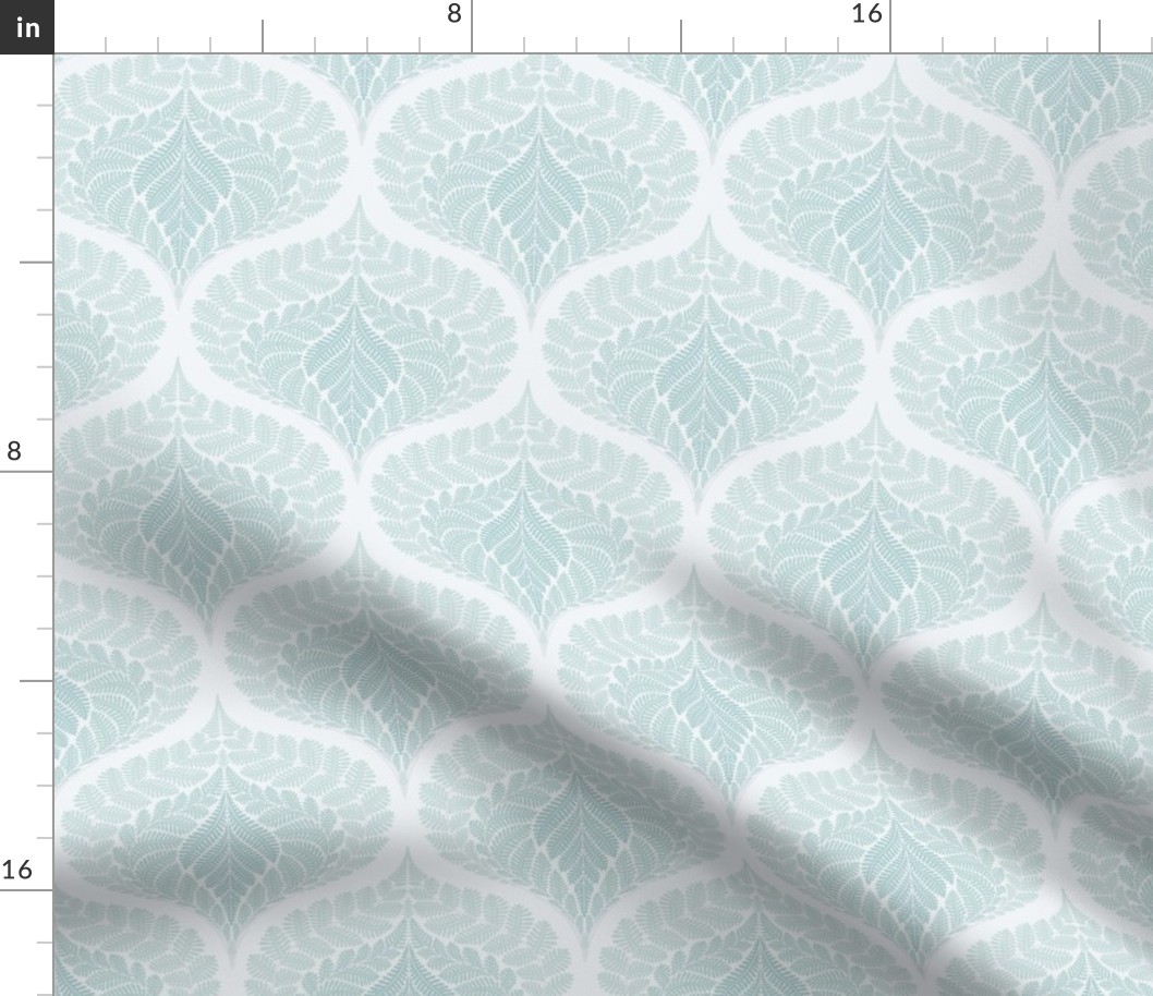 forest fern damask in tonal neutral grey blue medium wallpaper scale 6 by Pippa Shaw