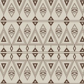 Modern tribal triangles in fawn brown. Small scale  