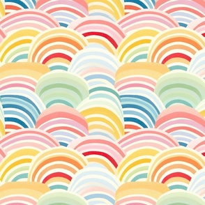 Rainbow Arch Delight - Vibrant Textured Arc Pattern