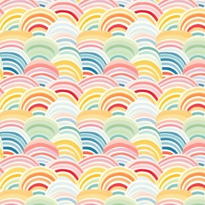 Small Rainbow Arch Delight - Vibrant Textured Arc Pattern