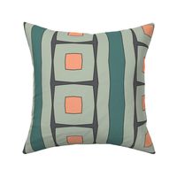 Palm Springs Costal Casual Stripes and Squares Geometric Textured