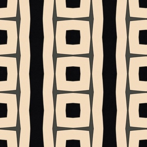 Japandi Farmhouse Black and White Stripes and Squares Geometric Print Textured Design