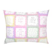 Baby Bible Scriptures cheater quilt 6" blocks - baby girl palette