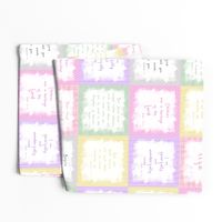 Baby Bible Scriptures cheater quilt 6" blocks - baby girl palette