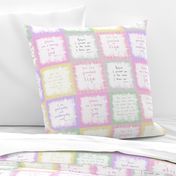 Baby Bible Scriptures cheater quilt 6" blocks - baby girl palette