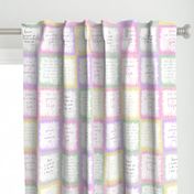 Baby Bible Scriptures cheater quilt 6" blocks - baby girl palette